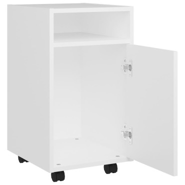 vidaXL Βοηθητικό Ντουλάπι με Τροχούς Λευκό 33x38x60cm Επεξ. Ξύλο 1 τεμ.