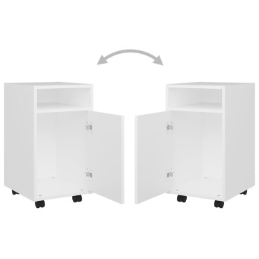 vidaXL Βοηθητικό Ντουλάπι με Τροχούς Λευκό 33x38x60cm Επεξ. Ξύλο 1 τεμ.