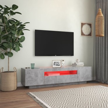 vidaXL Έπιπλο Τηλεόρασης με LED Γκρι Σκυροδέματος 160x35x40cm