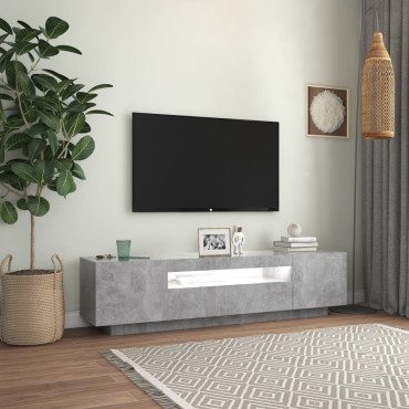 vidaXL Έπιπλο Τηλεόρασης με LED Γκρι Σκυροδέματος 160x35x40cm