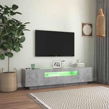 vidaXL Έπιπλο Τηλεόρασης με LED Γκρι Σκυροδέματος 160x35x40cm
