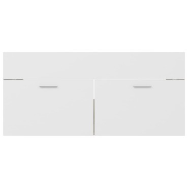 vidaXL Ντουλάπι Νιπτήρα Λευκό/Sonoma Δρυς 100x38,5x46cm Επεξ. Ξύλο 1 τεμ.