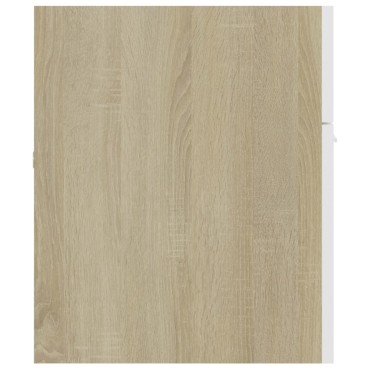 vidaXL Ντουλάπι Νιπτήρα Λευκό/Sonoma Δρυς 100x38,5x46cm Επεξ. Ξύλο 1 τεμ.