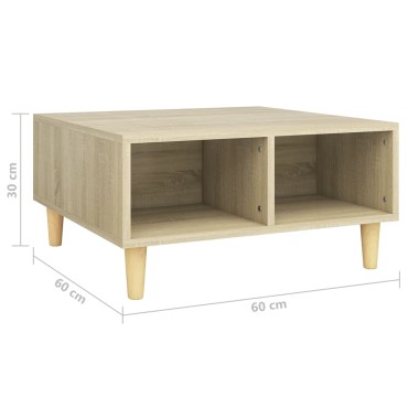 vidaXL Τραπεζάκι Σαλονιού Sonoma Δρυς 60x60x30cm Επεξεργασμένο Ξύλο 1 τεμ.