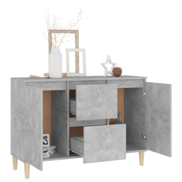 vidaXL Μπουφές Γκρι Σκυροδέματος 101x35x70cm από Επεξεργασμένο Ξύλο 1 τεμ.