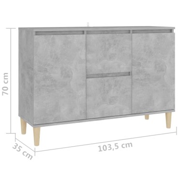 vidaXL Μπουφές Γκρι Σκυροδέματος 101x35x70cm από Επεξεργασμένο Ξύλο 1 τεμ.