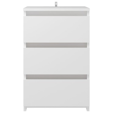 vidaXL Κομοδίνο Λευκό 40x35x62,5cm από Επεξ. Ξύλο 1 τεμ.