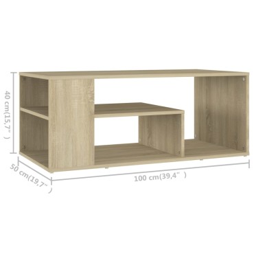 vidaXL Τραπεζάκι Σαλονιού Sonoma Δρυς 100x50x40cm Επεξεργασμένο Ξύλο 1 τεμ.