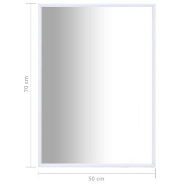 vidaXL Καθρέφτης Λευκός 70 x 50 εκ.