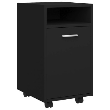 vidaXL Βοηθητικό Ντουλάπι με Τροχούς Μαύρο 33x38x60cm από Επεξ. Ξύλο 1 τεμ.