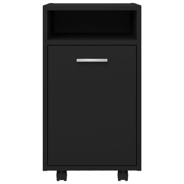 vidaXL Βοηθητικό Ντουλάπι με Τροχούς Μαύρο 33x38x60cm από Επεξ. Ξύλο 1 τεμ.
