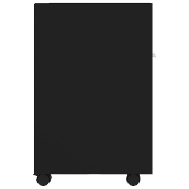 vidaXL Βοηθητικό Ντουλάπι με Τροχούς Μαύρο 33x38x60cm από Επεξ. Ξύλο 1 τεμ.