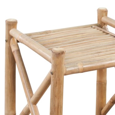 vidaXL Ραφιέρα Τετράγωνη με 4 Ράφια από Μπαμπού 35x35x117cm 1 τεμ.