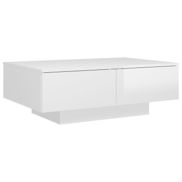 vidaXL Τραπεζάκι Σαλονιού Γυαλιστερό Λευκό 90x60x31cm Επεξ. Ξύλο 1 τεμ.