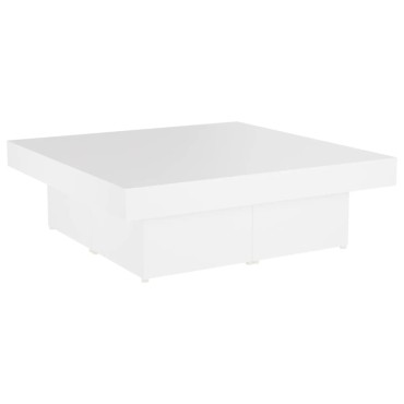 vidaXL Τραπεζάκι Σαλονιού Λευκό 90x90x28cm Επεξεργασμένο Ξύλο 1 τεμ.