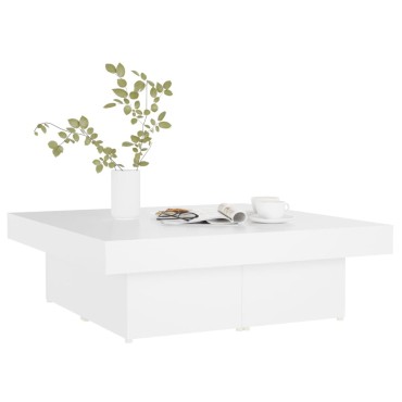 vidaXL Τραπεζάκι Σαλονιού Λευκό 90x90x28cm Επεξεργασμένο Ξύλο 1 τεμ.