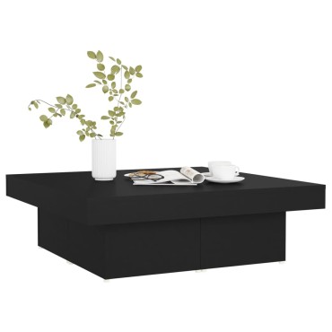 vidaXL Τραπεζάκι Σαλονιού Μαύρο 90x90x28cm Επεξεργασμένο Ξύλο 1 τεμ.