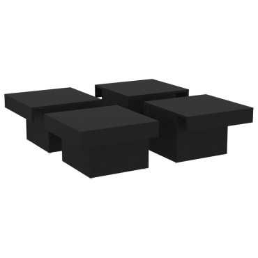 vidaXL Τραπεζάκι Σαλονιού Μαύρο 90x90x28cm Επεξεργασμένο Ξύλο 1 τεμ.