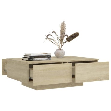 vidaXL Τραπεζάκι Σαλονιού Sonoma Δρυς 90x60x31cm από Επεξ. Ξύλο 1 τεμ.