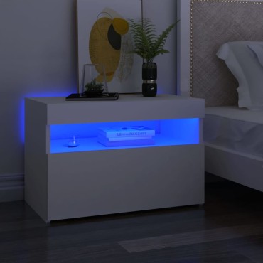 vidaXL Έπιπλο Τηλεόρασης με LED Λευκό 60 x 35 x 40 εκ.