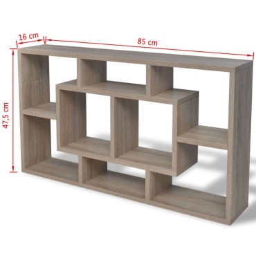 Ραφιέρα Τοίχου 8 Τμημάτων Χρώμα Δρυς 85x16x47,5cm 1 τεμ.