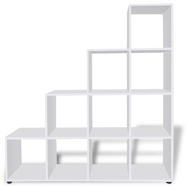 242550 vidaXL Staircase Bookcase/Display Shelf White