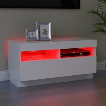 vidaXL Έπιπλο Τηλεόρασης με LED Λευκό 80x35x40cm