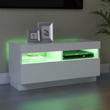 vidaXL Έπιπλο Τηλεόρασης με LED Λευκό 80x35x40cm