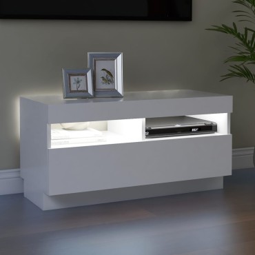 vidaXL Έπιπλο Τηλεόρασης με LED Λευκό 80x35x40cm