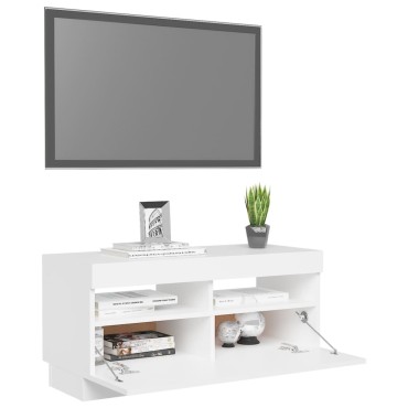 vidaXL Έπιπλο Τηλεόρασης με LED Λευκό 80x35x40cm