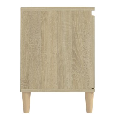 vidaXL Έπιπλο Τηλεόρασης Καφέ Δρυς 103,5x35x50cm Μασίφ Ξύλινα Πόδια