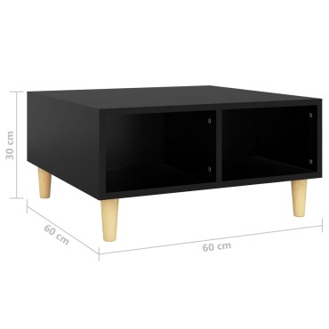 vidaXL Τραπεζάκι Σαλονιού Μαύρο 60x60x30cm από Μοριοσανίδα 1 τεμ.