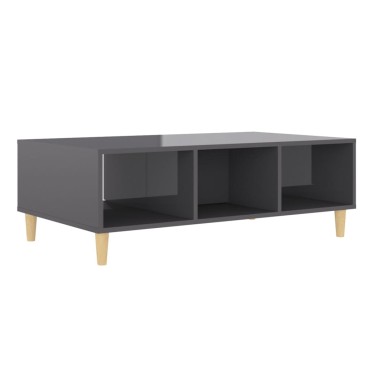 vidaXL Τραπεζάκι Σαλονιού Γυαλιστερό Γκρι 103,5x60x35cm Επεξ. Ξύλο 1 τεμ.