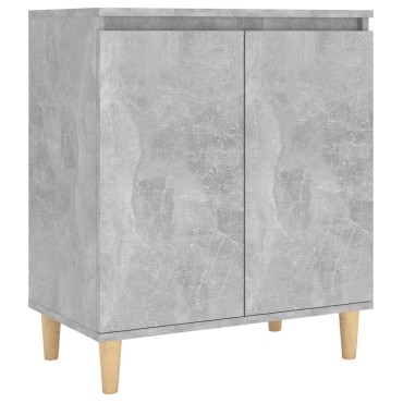 vidaXL Ντουλάπι Γκρι Σκυρ. 60x35x70cm Μασίφ Ξύλινα Πόδια Επεξ. Ξύλο 1 τεμ.