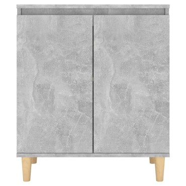 vidaXL Ντουλάπι Γκρι Σκυρ. 60x35x70cm Μασίφ Ξύλινα Πόδια Επεξ. Ξύλο 1 τεμ.