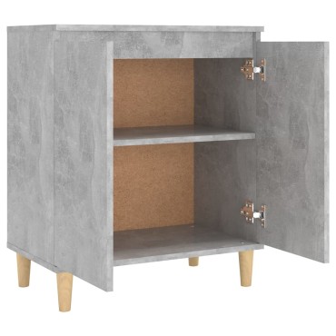 vidaXL Ντουλάπι Γκρι Σκυρ. 60x35x70cm Μασίφ Ξύλινα Πόδια Επεξ. Ξύλο 1 τεμ.