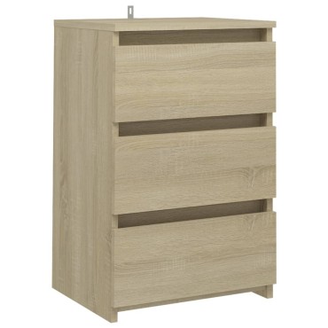 vidaXL Κομοδίνο Sonoma Δρυς 40x35x62,5cm από Επεξ. Ξύλο 1 τεμ.