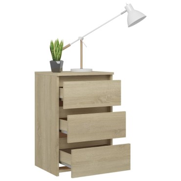 vidaXL Κομοδίνο Sonoma Δρυς 40x35x62,5cm από Επεξ. Ξύλο 1 τεμ.