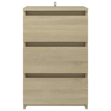 vidaXL Κομοδίνο Sonoma Δρυς 40x35x62,5cm από Επεξ. Ξύλο 1 τεμ.