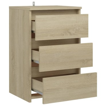 vidaXL Κομοδίνο Sonoma Δρυς 40x35x62,5cm από Επεξ. Ξύλο 1 τεμ.