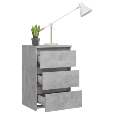 vidaXL Κομοδίνο Γκρι Σκυροδέματος 40x35x62,5cm από Επεξ. Ξύλο 1 τεμ.