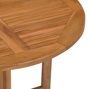 vidaXL Τραπεζαρία Κήπου Πτυσσόμενη 90x75cm από Μασίφ Ξύλο Teak 1 τεμ.