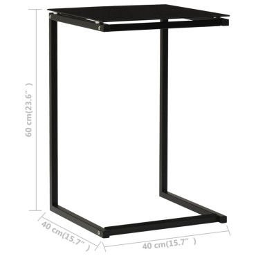 vidaXL Τραπέζι Κονσόλα Μαύρο 40x40x60cm από Ψημένο Γυαλί 1 τεμ.