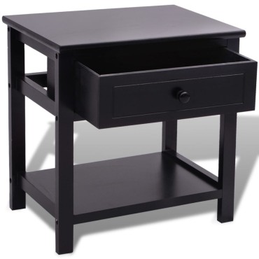 vidaXL Κομοδίνα 2 τεμ. Μαύρα Ξύλινα 40x29x42cm