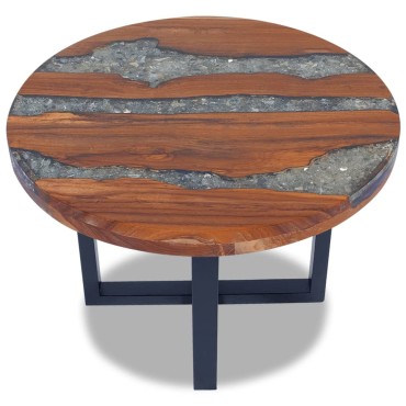 vidaXL Τραπεζάκι Σαλονιού από Ξύλο Teak και Ρητίνη 60x40cm 1 τεμ.