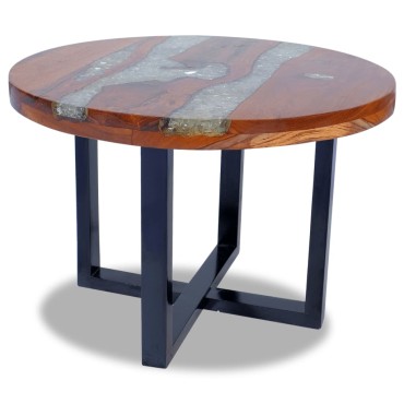 vidaXL Τραπεζάκι Σαλονιού από Ξύλο Teak και Ρητίνη 60x40cm 1 τεμ.