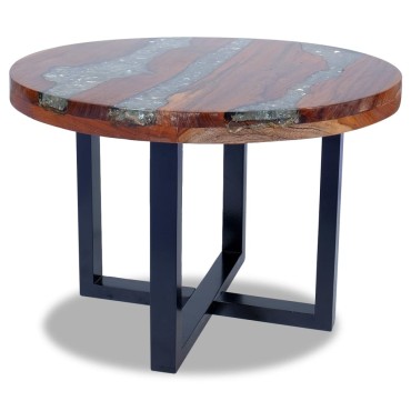 vidaXL Τραπεζάκι Σαλονιού από Ξύλο Teak και Ρητίνη 60x40cm 1 τεμ.