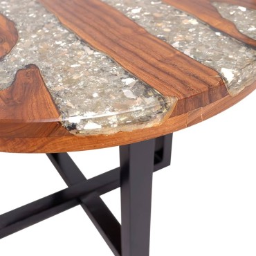 vidaXL Τραπεζάκι Σαλονιού από Ξύλο Teak και Ρητίνη 60x40cm 1 τεμ.