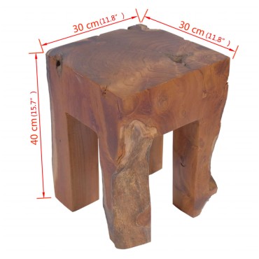vidaXL Σκαμπό από Μασίφ Ξύλο Teak 30x30x40cm 1 τεμ.