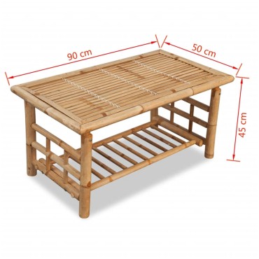 vidaXL Τραπεζάκι Σαλονιού 90x50x45cm από Μπαμπού 1 τεμ.
